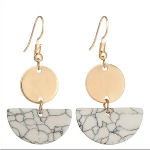 Gold & marble earrings